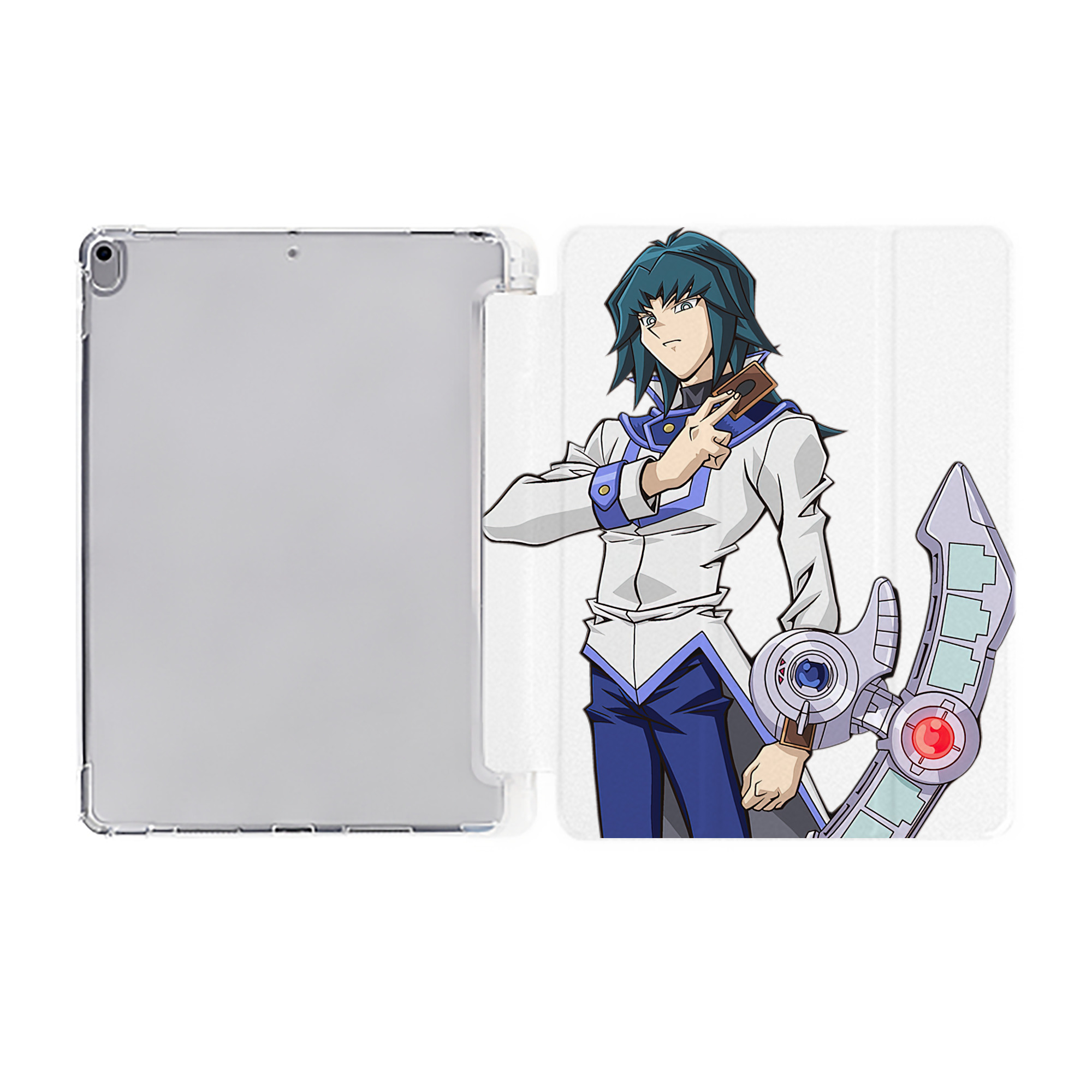 （画像用） 遊☆戯☆王 Yu-Gi-Oh! IPad ケース ペン収納付き 三つ折りスタンド PUレザー×シリコン 対応機種9.5/10.5/10.9インチ